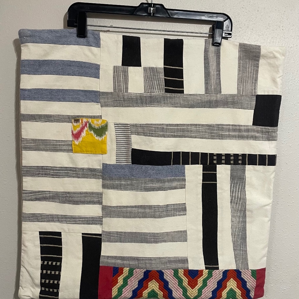 POTTERY BARN PAULINE BOYD PATCHWORK COASTLINE PILLOW COVER